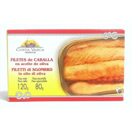 Filetes de Caballa en Aceite de Oliva 120/80 grs.