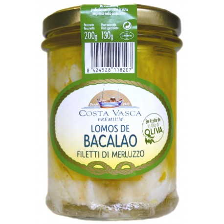 Lomos Bacalao en Aceite de Oliva 200/130 grs.