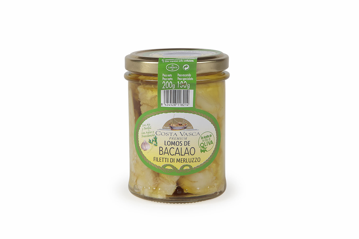 Compra online Bacalao en Aceite de Oliva, Ajo y Perejil 200/130 g